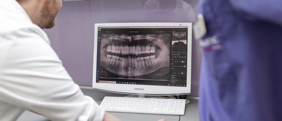 X-ray of a patient suffering from gum disease