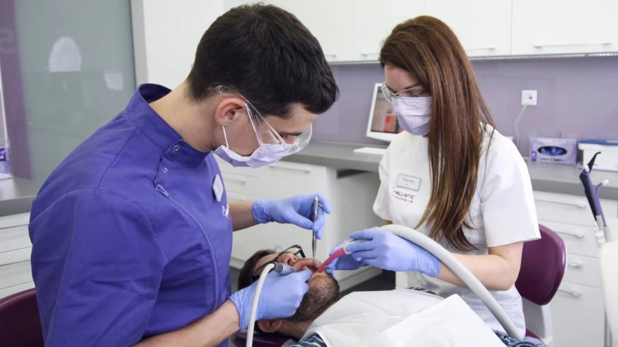 Tooth filling in the process